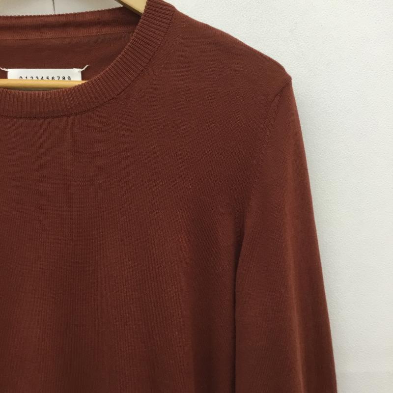 メゾン マルジェラ Maison Margiela ニット、セーター 長袖 16AW エルボーパッチニット S 無地 茶 / ブラウン /  メンズ USED 古着 中古 10113091