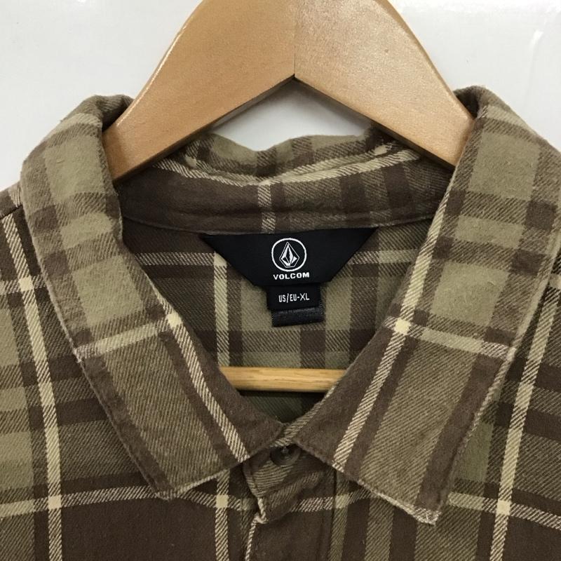 ボルコム VOLCOM シャツ、ブラウス 長袖 長袖シャツ チェックシャツ カラーシャツ XL チェック 茶 / ブラウン /  メンズ USED 古着 中古 10131511
