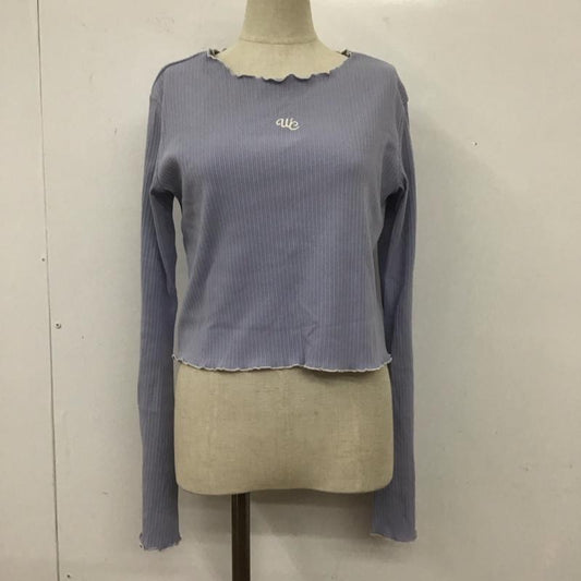 ダブルクローゼット w closet カットソー 長袖 356003 刺繍入りフレアスリーブプルオーバー ロゴ、文字 紫 / パープル /  レディース USED 古着 中古 10108371