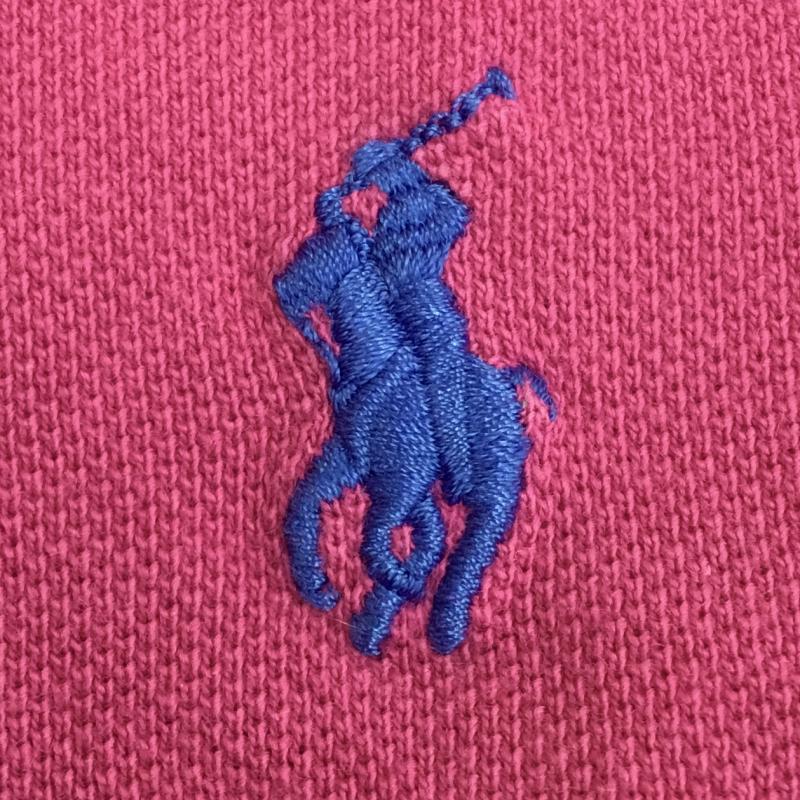ポロラルフローレン POLO RALPH LAUREN ポロシャツ 半袖 L ロゴ、文字 桃 / ピンク /  メンズ USED 古着 中古 10133529