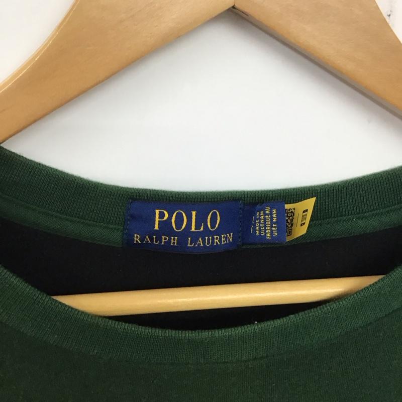 ポロラルフローレン POLO RALPH LAUREN トレーナー 長袖 長袖トレーナー スウェット クルーネック プルオーバー L ロゴ、文字 緑 / グリーン /  メンズ USED 古着 中古 10137822