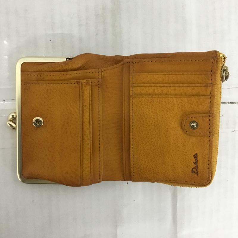 ダコタ Dakota 財布 二つ折り がま口 レザー ロゴ、文字 茶 / ブラウン /  レディース USED 古着 中古 10124158