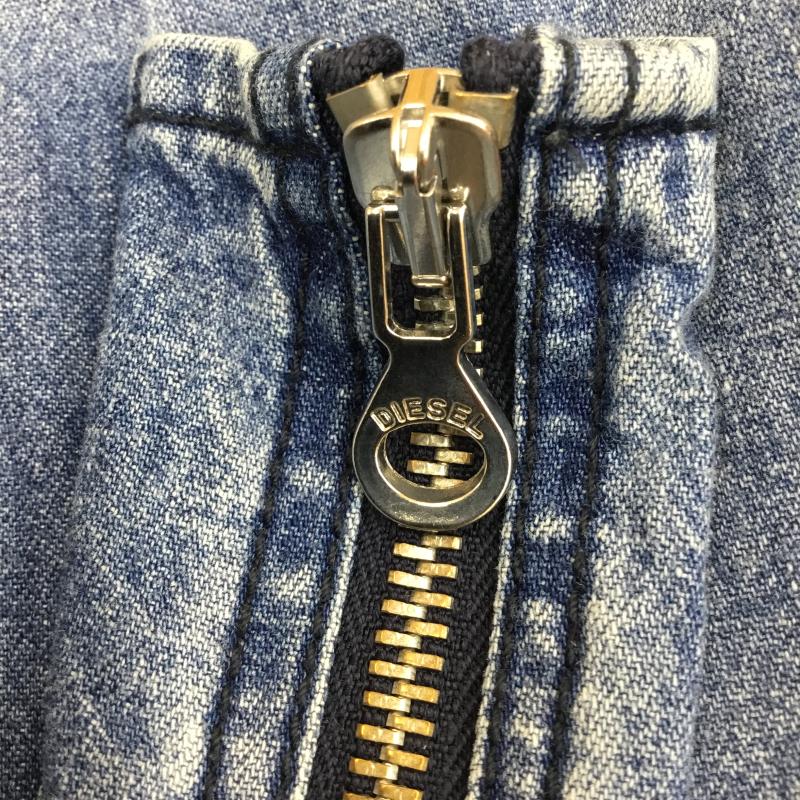 ディーゼル DIESEL シャツ、ブラウス 長袖 M 無地 X ダメージ加工 青 / ブルー /  メンズ USED 古着 中古 10143636