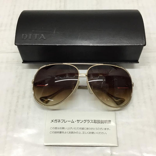 ディータ Dita めがね・サングラス サングラス 64 11-130 ティアドロップ ケース付き 無地 金 / ゴールド /  メンズ USED 古着 中古 10115056