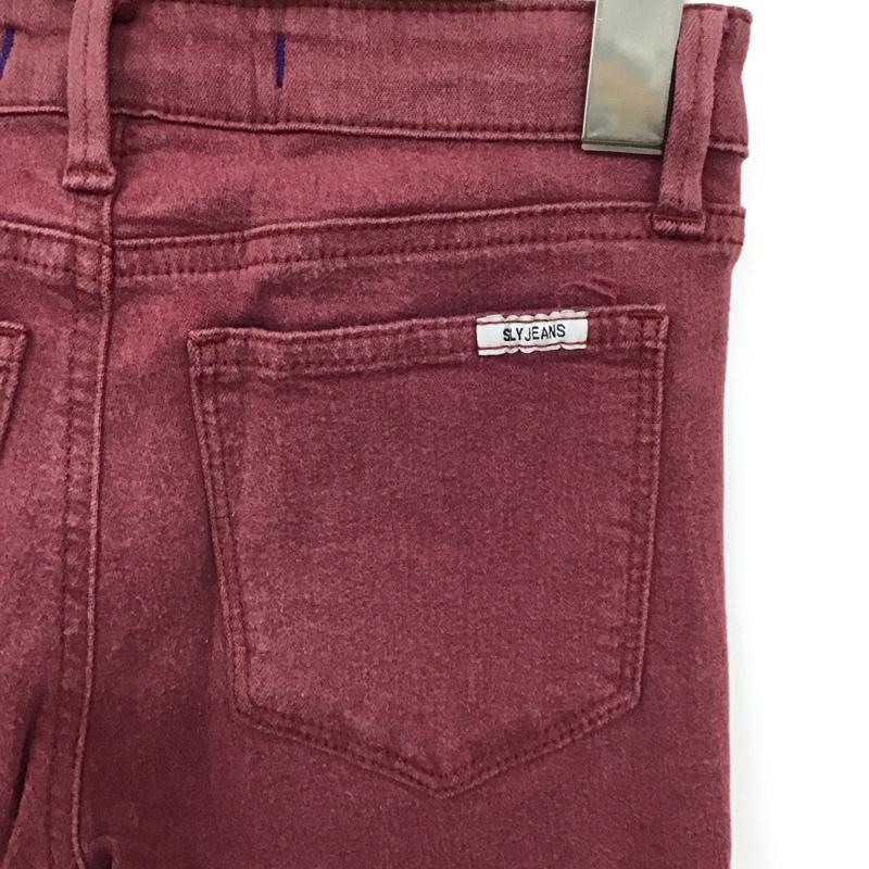 スライジーンズ SLY JEANS パンツ デニム、ジーンズ 0306AB12-0130-1 ストレッチ カラージーンズ 0 無地 ボルドー / ボルドー /  レディース USED 古着 中古 10117369