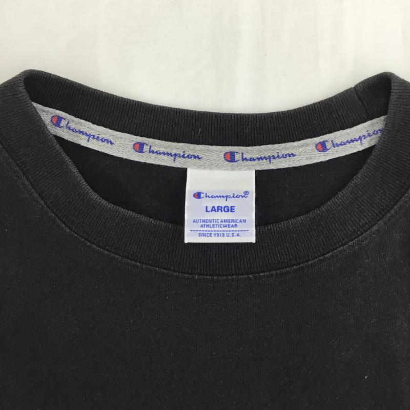 チャンピオン Champion Tシャツ 半袖 C3-Q301 L ロゴ、文字 黒 / ブラック / X 青 / ブルー / X 橙 / オレンジ /  メンズ USED 古着 中古 10134508
