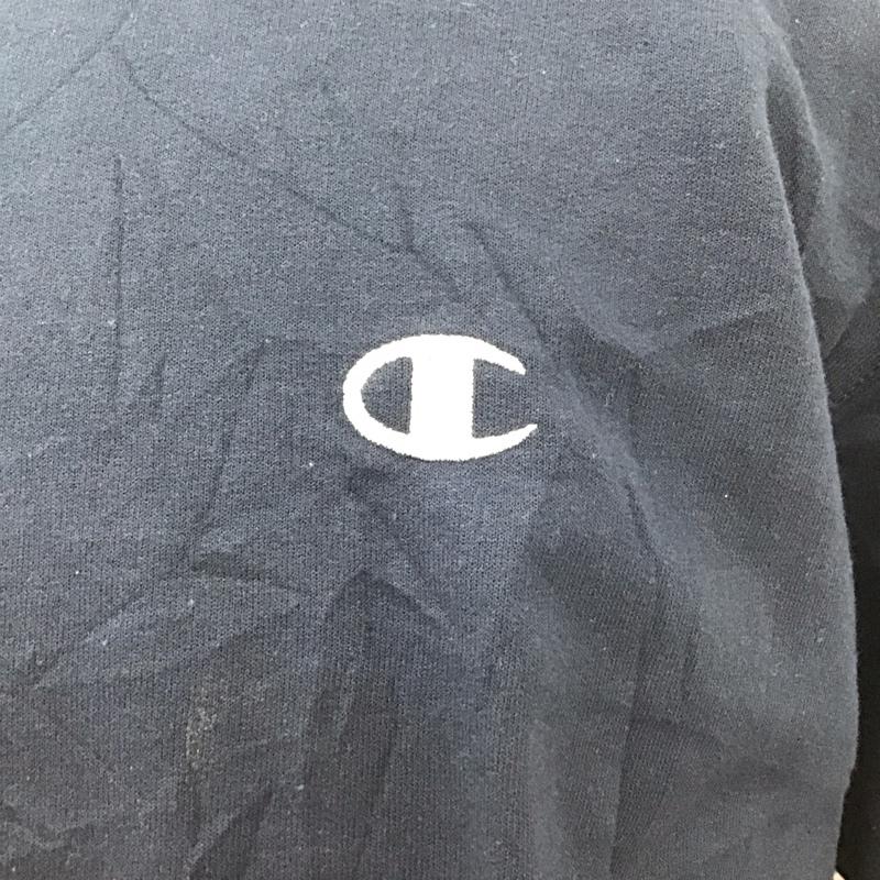 チャンピオン Champion カットソー 長袖 長袖カットソー クルーネックカットソー ロングスリーブカットソー プリントTシャツ XXL ロゴ、文字 紺 / ネイビー /  メンズ USED 古着 中古 10118256