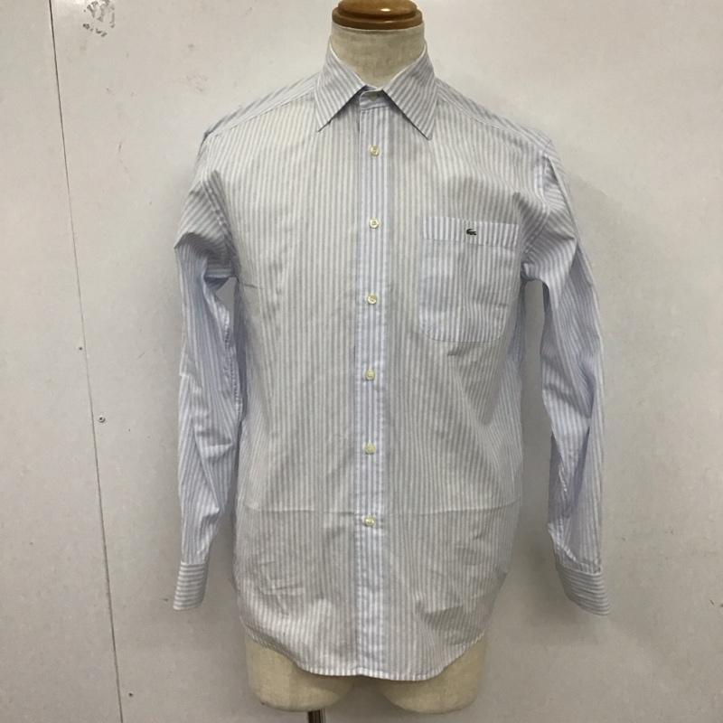ラコステ LACOSTE シャツ、ブラウス 長袖 長袖シャツ ストライプシャツ カラーシャツ 2 ストライプ 白 / ホワイト / X 水色 / ライトブルー /  メンズ USED 古着 中古 10125735