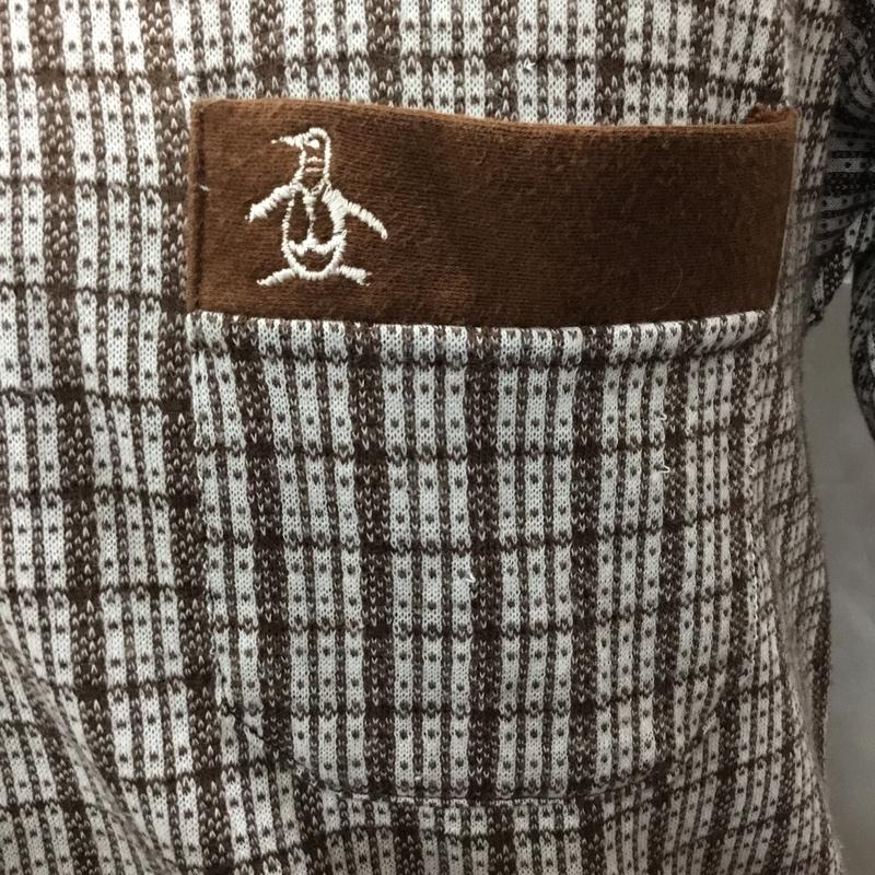 マンシングウェア Munsingwear ポロシャツ 半袖 胸ポケット ペンギン Grand Slam M  茶 / ブラウン / X 白 / ホワイト /  メンズ USED 古着 中古 10115542