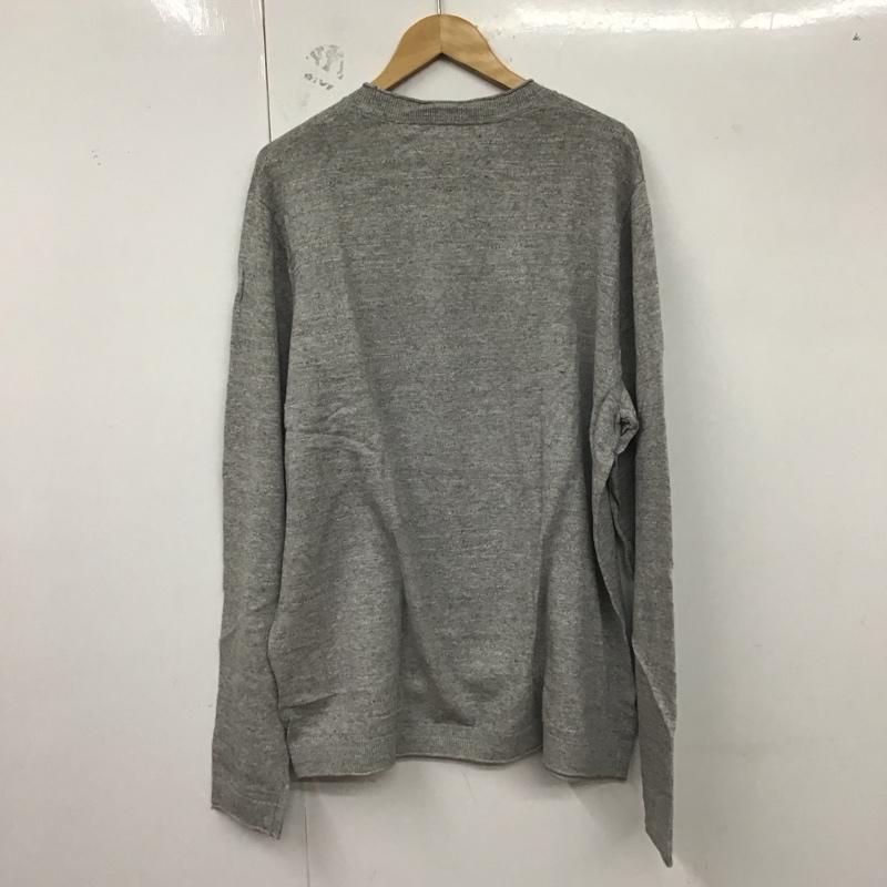 トミーヒルフィガー TOMMY HILFIGER ニット、セーター 長袖 XL 無地 灰 / グレー /  メンズ USED 古着 中古 10128562