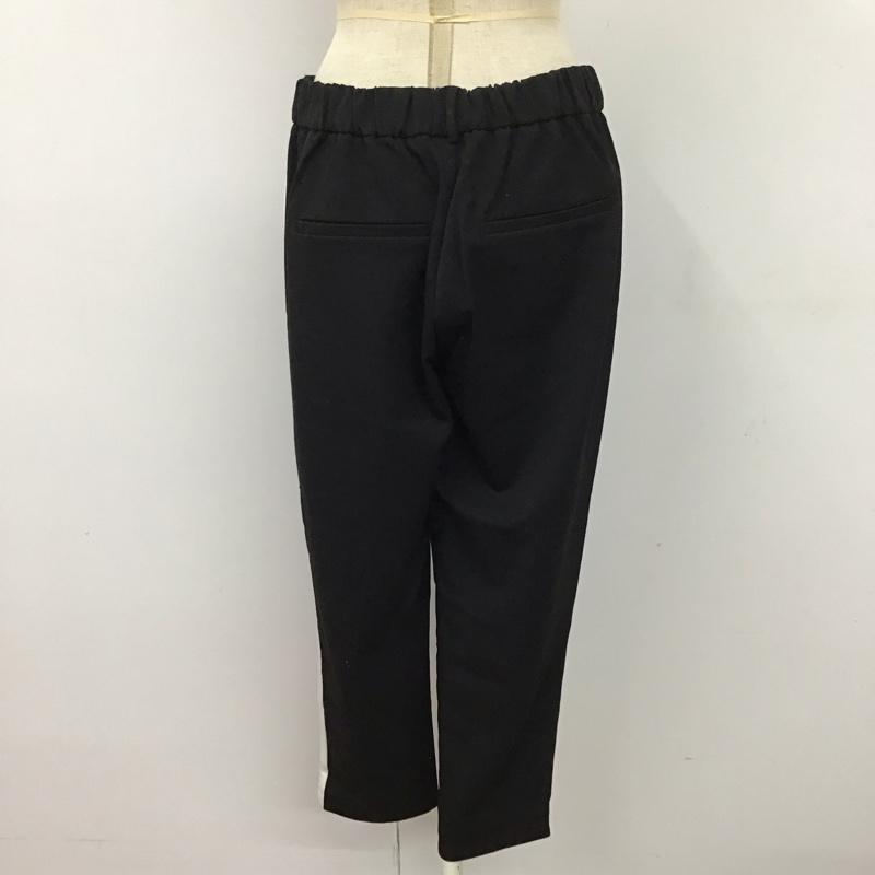 ザラ ZARA ボトムス ボトムス 7385 056 800 サイドラインパンツ イージーパンツ M 無地 黒 / ブラック / X 白 / ホワイト /  レディース USED 古着 中古 10115902
