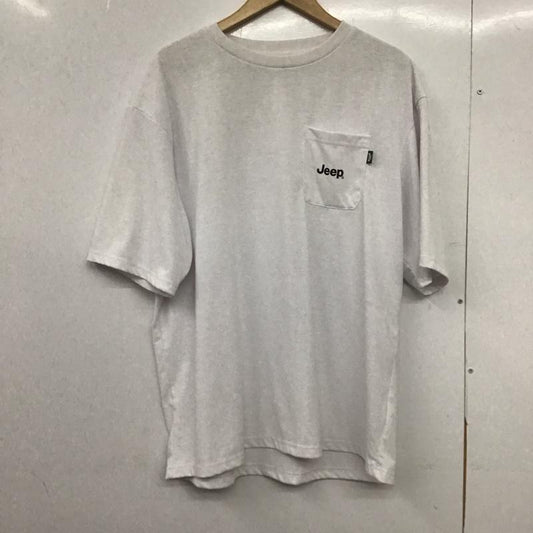 ジープ Jeep Tシャツ 半袖 半袖カットソー プリントTシャツ クルーネックカットソー 0 ロゴ、文字 白 / ホワイト /  メンズ USED 古着 中古 10148327