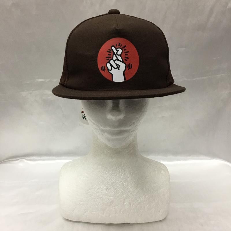 カシラ CA4LA 帽子 キャップ KEITH HARING キース へリング メッシュキャップ タグ付き ワンポイント 茶 / ブラウン /  メンズ USED 古着 中古 10109176