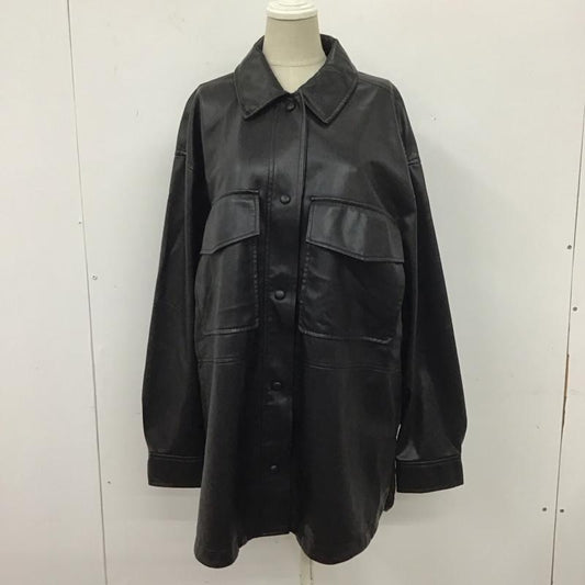 ザラ ZARA シャツ、ブラウス 長袖 フェイクレザーシャツ カジュアルシャツ カラーシャツ ジャケット M 無地 黒 / ブラック /  レディース USED 古着 中古 10110222