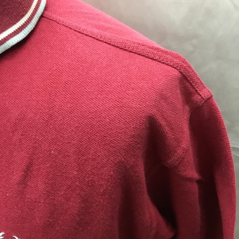 フレッドペリー FRED PERRY ポロシャツ 半袖 半袖ポロシャツ カラーシャツ 半袖カットソー 42 ロゴ、文字 えんじ / ワインレッド /  メンズ USED 古着 中古 10114132