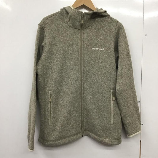 モンベル mont-bell パーカー 長袖 1106590 クリマプラスニットパーカ ジップアップジャケット L ロゴ、文字 アイボリー / アイボリー /  レディース USED 古着 中古 10145452