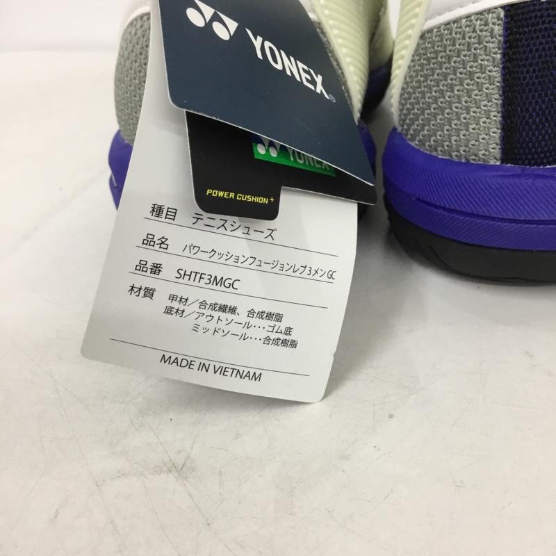 ヨネックス YONEX スニーカー スニーカー SHTF3MGC パワークッションフュージョンレブ3メンGC テニスシューズ 箱有 24.5cm 24.5cm ロゴ、文字 白 / ホワイト / X 青 / ブルー / X 灰 / グレー /  レディース USED 古着 中古 10147959