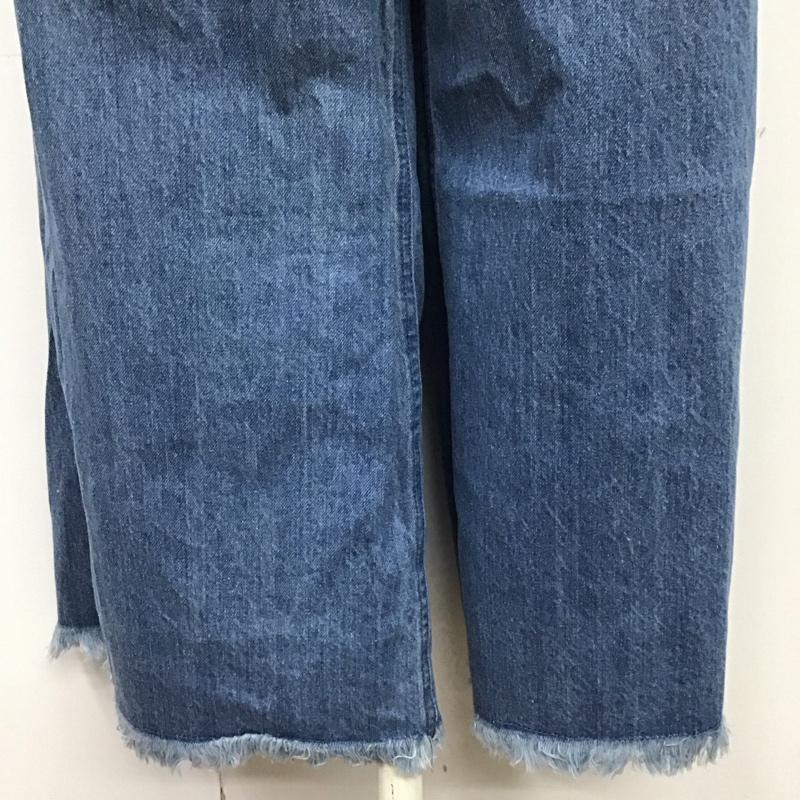 ローリーズファーム LOWRYS FARM パンツ デニム、ジーンズ LF517034AD 裾フリンジ ワイドパンツ M 無地 青 / ブルー /  レディース USED 古着 中古 10120868