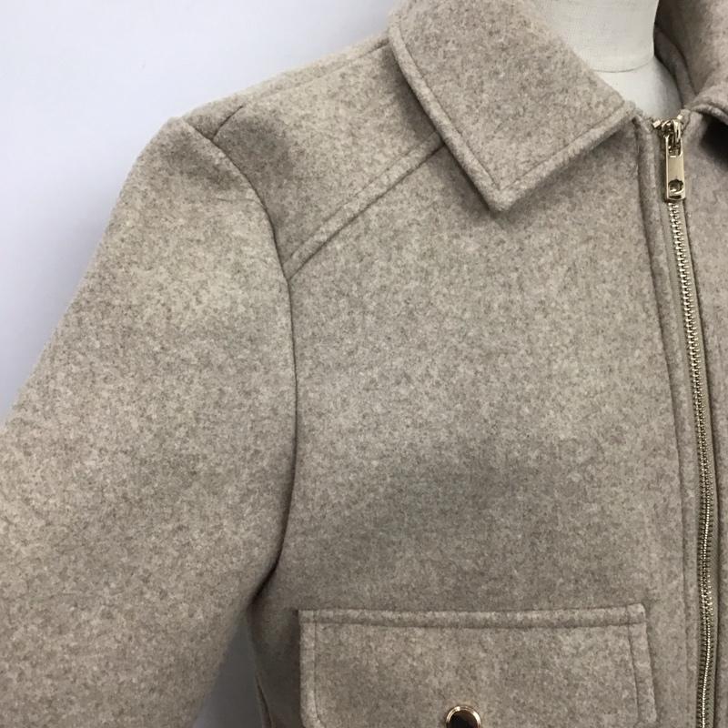 ザラ ZARA ジャケット、上着 ジャンパー、ブルゾン 3046 787 704 フルジップ ショート丈 M 無地 ベージュ / ベージュ /  レディース USED 古着 中古 10124984