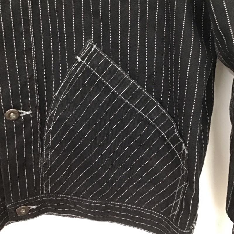 ショットブロス SCHOTT BROS. ジャケット、上着 ジャケット、ブレザー 3122066 ショットオールドヒッコリーデニムジャケット アウター L ストライプ 黒 / ブラック /  メンズ USED 古着 中古 10134373