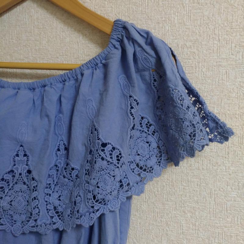 リゼクシー RESEXXY サロペット・オーバーオール サロペット、オーバーオール FREE 無地 X 刺繍 X 花柄 X ペイズリー 青 / ブルー /  レディース USED 古着 中古 10011713