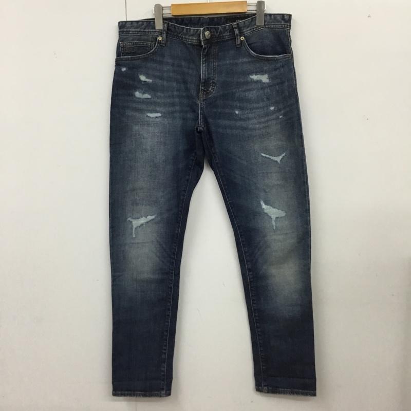 アルマーニエクスチェンジ ARMANI EXCHANGE パンツ デニム、ジーンズ デニムパンツ ストレートパンツ ワイドパンツ カジュアルパンツ 36 無地 インディゴ / インディゴ /  メンズ USED 古着 中古 10120474