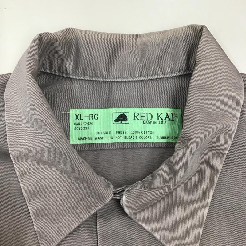 レッドキャップ RED KAP シャツ、ブラウス 半袖 半袖シャツ カラーシャツ 半袖カットソー XL 無地 灰 / グレー /  メンズ USED 古着 中古 10120508