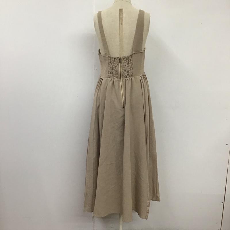 ダブルクローゼット w closet ワンピース ロングスカート 323360 脇プリーツ ジャンスカ 無地 ベージュ / ベージュ /  レディース USED 古着 中古 10117732