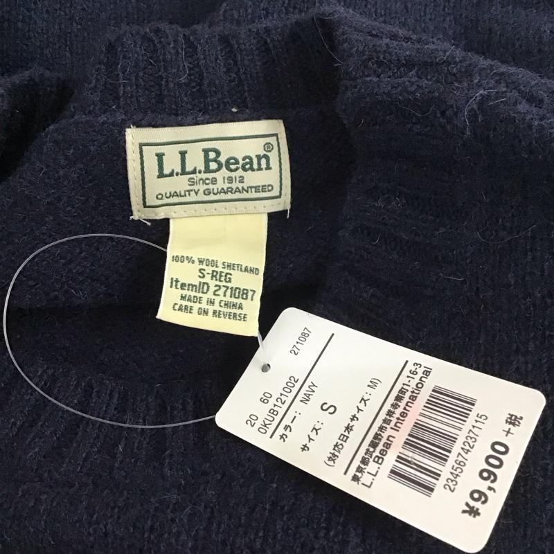 エルエルビーン L.L.Bean ニット、セーター 長袖 271087 クルーネック タグ付き S 無地 紺 / ネイビー /  メンズ USED 古着 中古 10111230