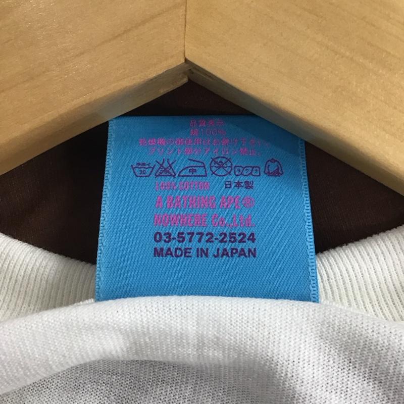 ベイプ BAPE Tシャツ 半袖 半袖カットソー プリントTシャツ クルーネックカットソー L プリント 白 / ホワイト /  メンズ USED 古着 中古 10141376