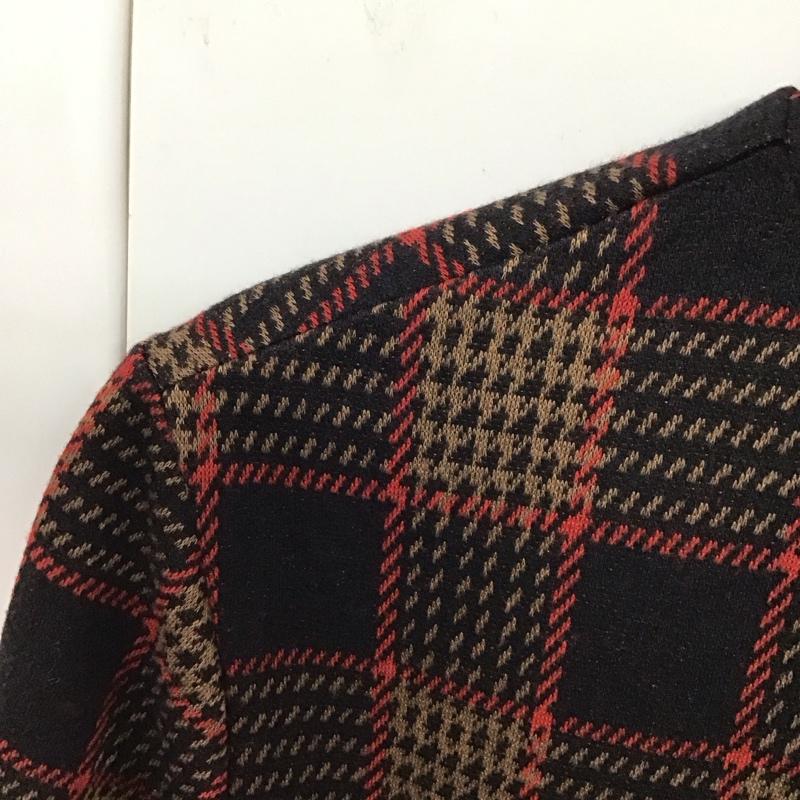ザラ ZARA ワンピース ロングスカート スタンドネック 半袖 L チェック 黒 / ブラック / X 赤 / レッド / X ベージュ / ベージュ /  レディース USED 古着 中古 10131212