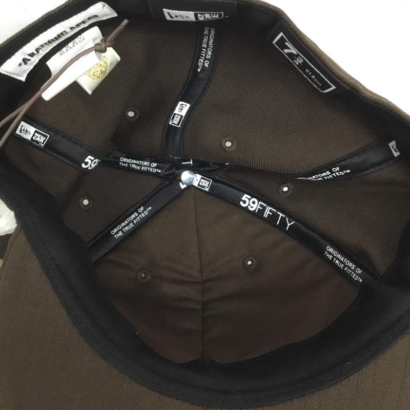 アベイシングエイプ A BATHING APE 帽子 キャップ NEW ERA ウール ロゴ、文字 茶 / ブラウン /  メンズ USED 古着 中古 10125214