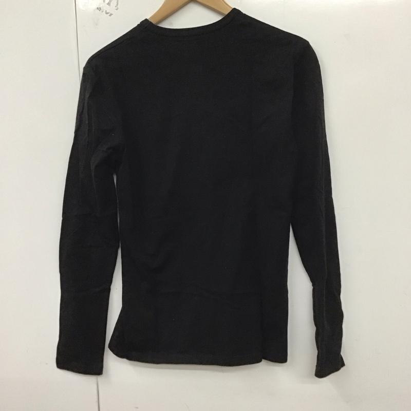 バーバリーブラックレーベル BURBERRY BLACK LABEL カットソー 長袖 長袖カットソー プリントカットソー クルーネック 2 ロゴ、文字 黒 / ブラック /  メンズ USED 古着 中古 10128646