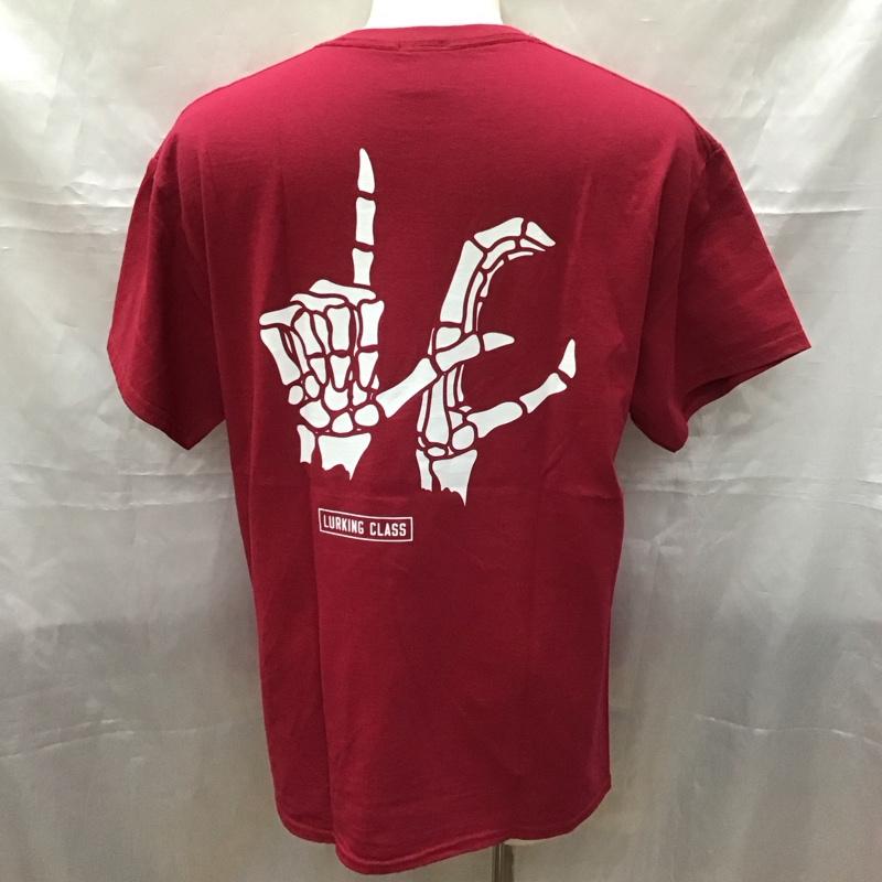ラーキングクラス LURKING CLASS Tシャツ 半袖 半袖カットソー プリントTシャツ クルーネックカットソー L プリント えんじ / ワインレッド /  メンズ USED 古着 中古 10113197