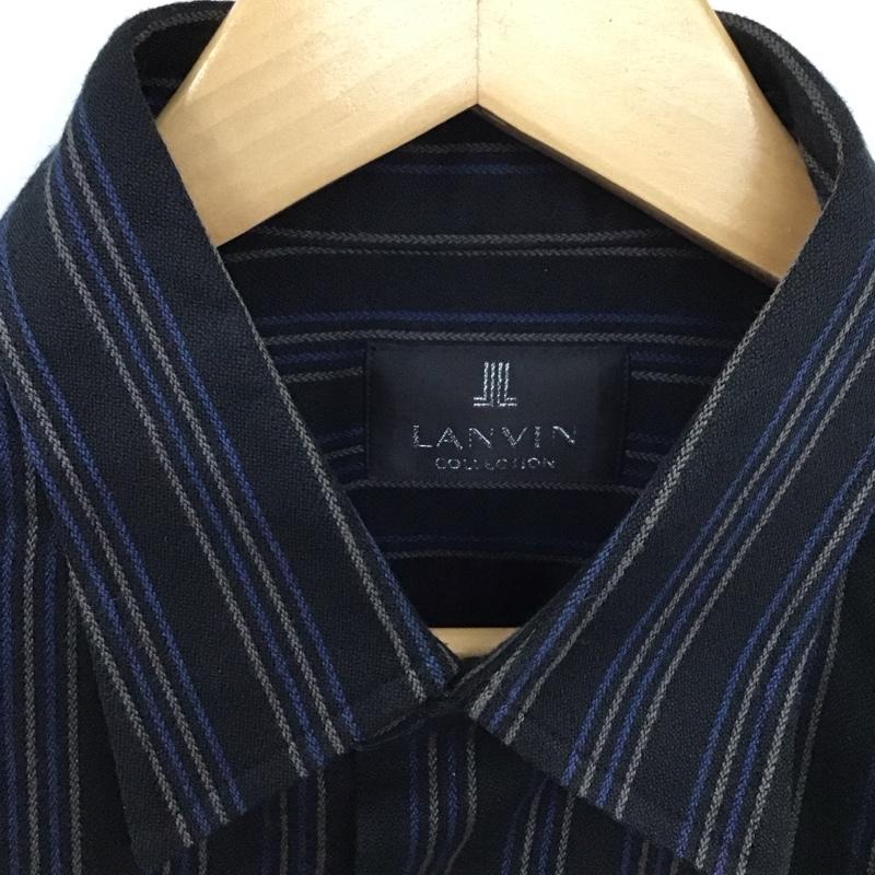 ランバン LANVIN シャツ、ブラウス 長袖 長袖シャツ 無地シャツ カラーシャツ ストライプシャツ L ストライプ マルチカラー / マルチカラー /  メンズ USED 古着 中古 10128644