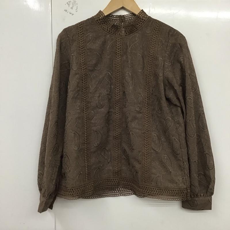 ページボーイ PAGEBOY シャツ、ブラウス 長袖 長袖シャツ 総柄シャツ ノーカラーシャツ FREE 総柄 茶 / ブラウン /  レディース USED 古着 中古 10128744
