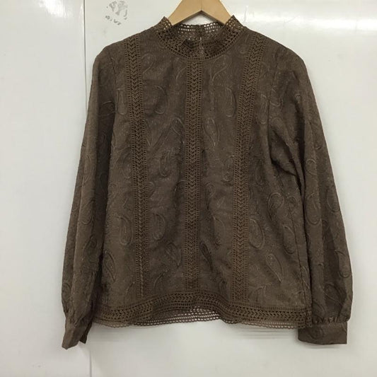 ページボーイ PAGEBOY シャツ、ブラウス 長袖 長袖シャツ 総柄シャツ ノーカラーシャツ FREE 総柄 茶 / ブラウン /  レディース USED 古着 中古 10128744
