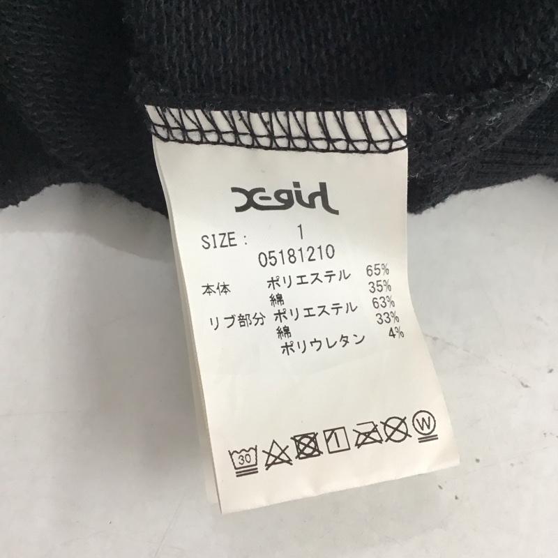 エックスガール X-girl トレーナー 長袖 05181210 BIGSLEEVESWEATTOP スウェット 裏毛 1 ロゴ、文字 黒 / ブラック /  レディース USED 古着 中古 10141974