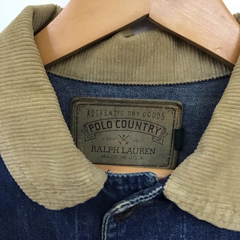 ラルフローレン RALPHLAUREN ジャケット、上着 ジャケット、ブレザー デニムジャケット カバーオール 80s polo country L 無地 インディゴ / インディゴ /  メンズ USED 古着 中古 10129914