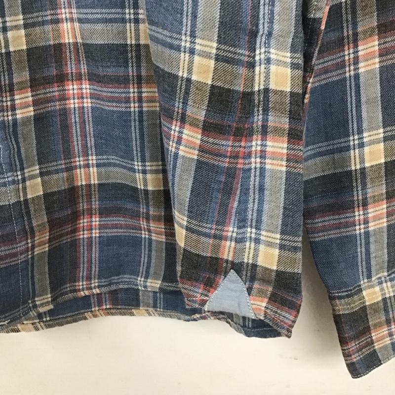 ナノユニバース nano・universe シャツ、ブラウス 長袖 NUC42SH0489SK 胸ポケット M チェック 青 / ブルー /  メンズ USED 古着 中古 10133576
