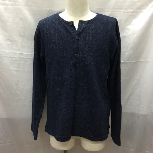 フォーティーファイブアールピーエム 45RPM カットソー 長袖 ヘンリーネック 3 無地 紺 / ネイビー /  メンズ USED 古着 中古 10118964