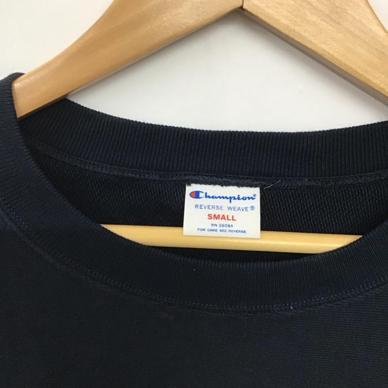 チャンピオン Campion トレーナー 長袖 長袖トレーナー スウェット クルーネック プルオーバー XLARGE S ロゴ、文字 紺 / ネイビー /  メンズ USED 古着 中古 10142349