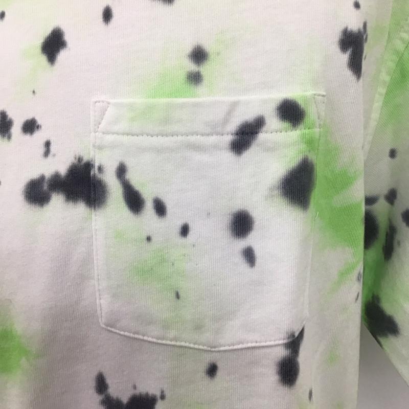 ルーカ RVCA Tシャツ 半袖 BB043-200 タイダイ スリーブロゴ S 総柄 白 / ホワイト / X 薄緑 / ライトグリーン / X 黒 / ブラック /  メンズ USED 古着 中古 10111563