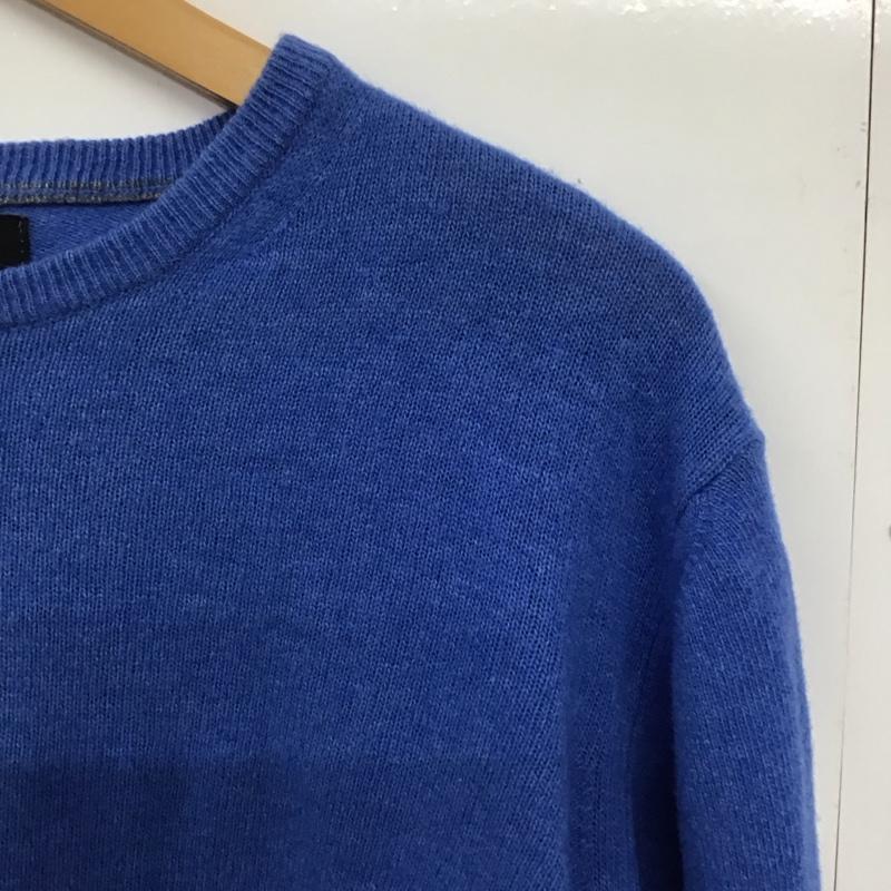 ザラメン ZARA MAN ニット、セーター 長袖 長袖ニットカットソー クルーネック セーター L 無地 青 / ブルー /  メンズ USED 古着 中古 10143175