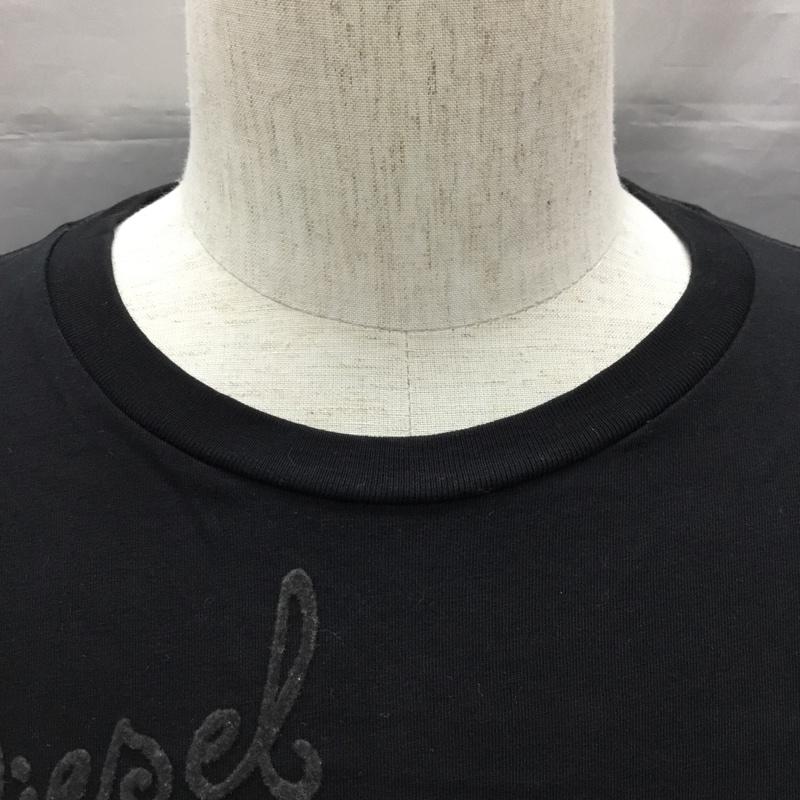 ディーゼル DIESEL Tシャツ 半袖 半袖カットソー プリントTシャツ クルーネックカットソー M ロゴ、文字 黒 / ブラック /  メンズ USED 古着 中古 10118716