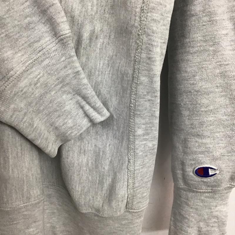 チャンピオン Champion トレーナー 長袖 長袖トレーナー スウェット クルーネック プルオーバー XL ロゴ、文字 灰 / グレー /  メンズ USED 古着 中古 10142351