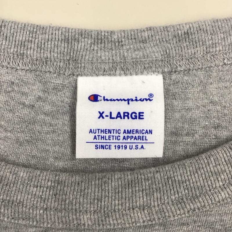チャンピオン Champion Tシャツ 半袖 c3-p302 ベーシックTシャツ ロゴ プリントTシャツ 半袖カットソー XL ロゴ、文字 灰 / グレー /  メンズ USED 古着 中古 10116966