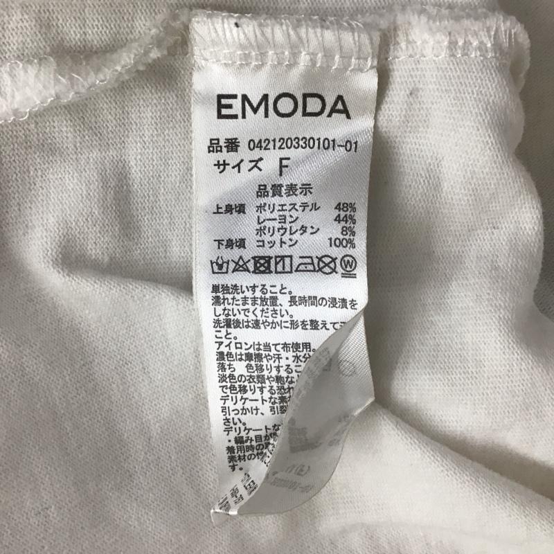 エモダ EMODA ワンピース ミニスカート 042120330101-01 タックスリーブレイヤードワンピース 半袖 FREE 無地 黒 / ブラック / X 白 / ホワイト /  レディース USED 古着 中古 10116775