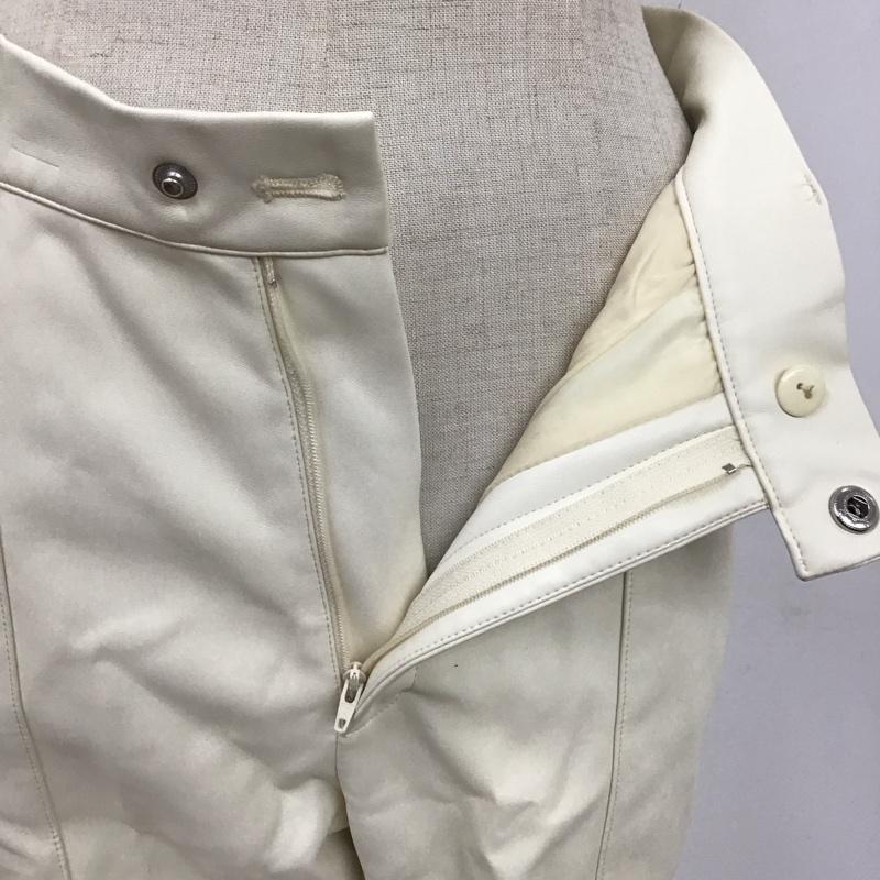 ページボーイ PAGEBOY パンツ スラックス フェイクレザーパンツ スリムパンツ ストレッチパンツ M 無地 白 / ホワイト /  レディース USED 古着 中古 10124130