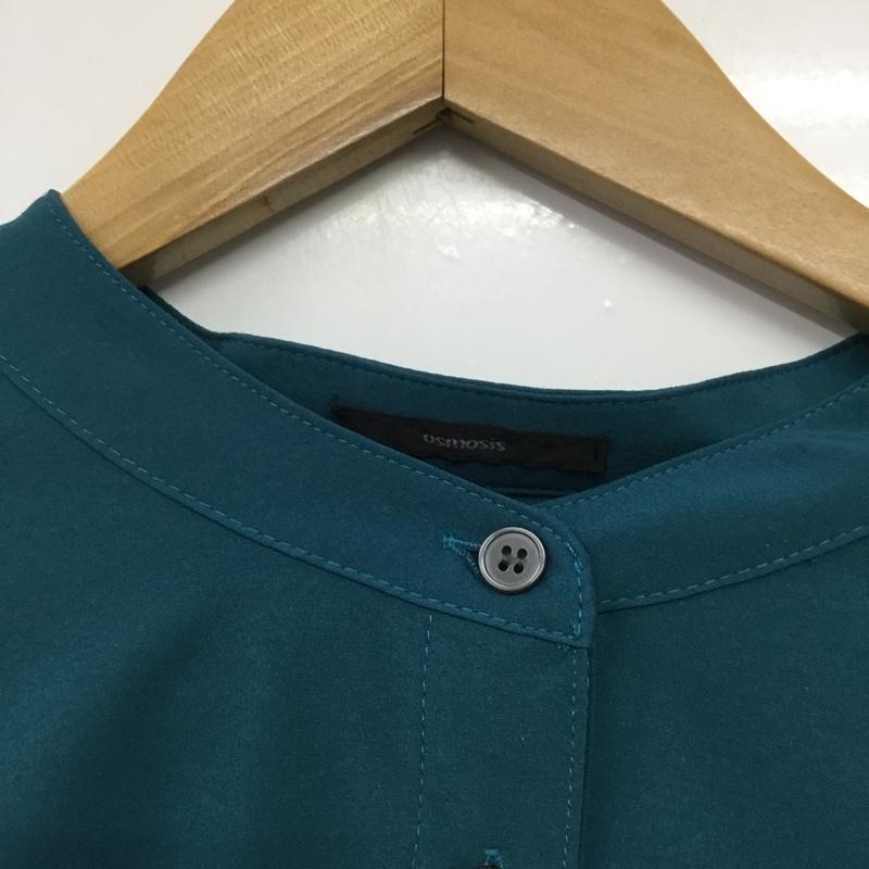 オズモーシス OSMOSIS シャツ、ブラウス 長袖 796010-596B リブ切替ブラウス ONE SIZE 無地 青 / ブルー /  レディース USED 古着 中古 10144643